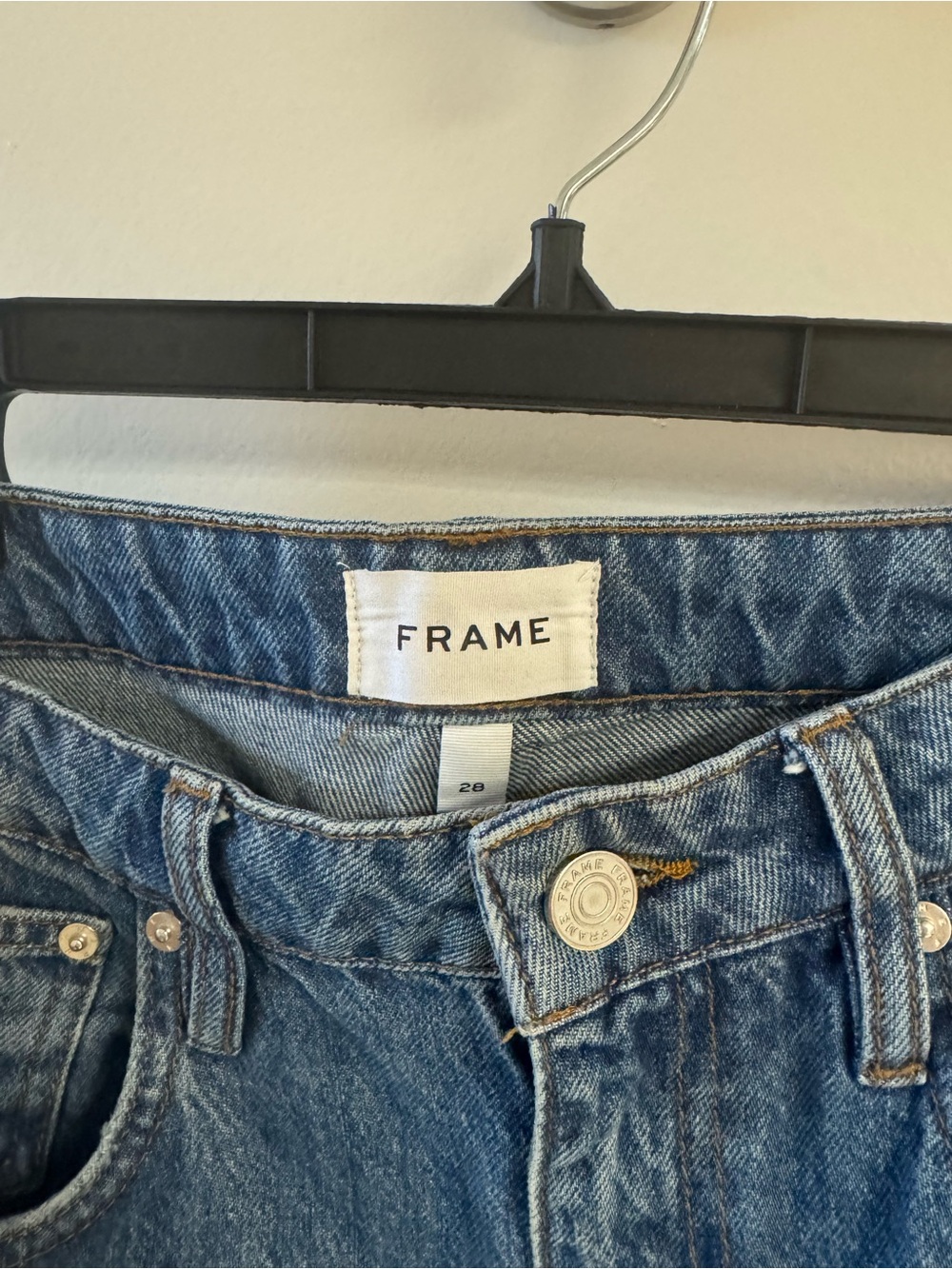 FRAME Classic Blue, Wide Leg Denim Jeans